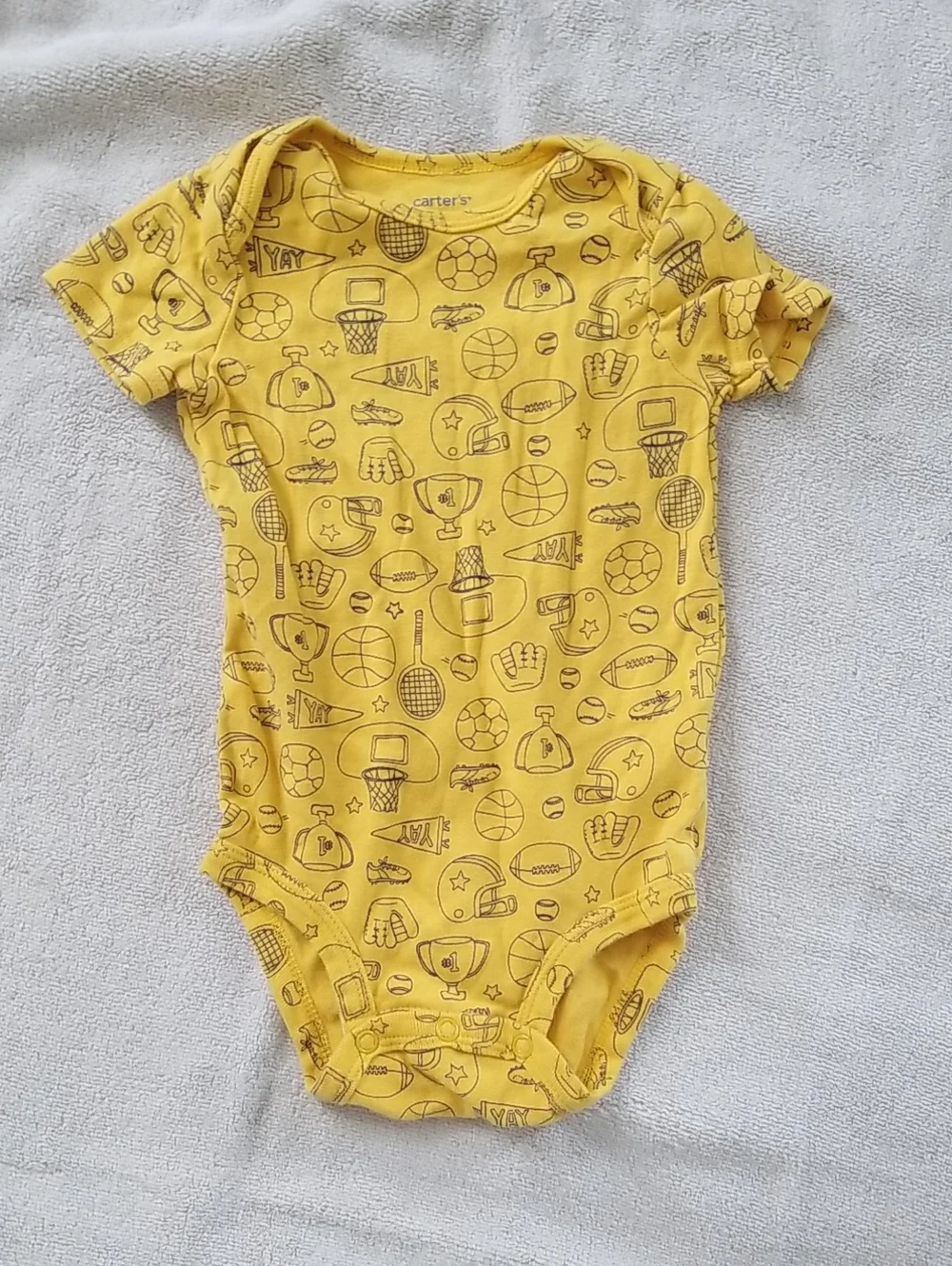 Carter's Yellow Sports Icon Short Sleeve One-Piece